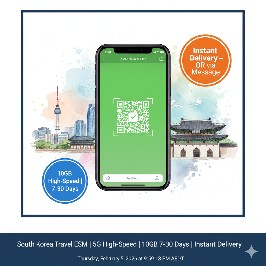 South Korea eSIM 10GB + 5G | 7-30 Days | LG U+ | Instant Delivery Prepaid
